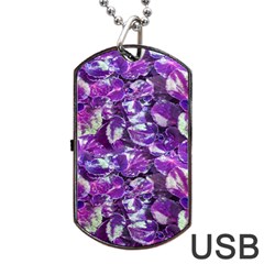 Botanical Violet Print Pattern 2 Dog Tag Usb Flash (one Side) by dflcprintsclothing