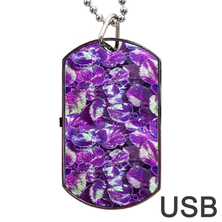 Botanical Violet Print Pattern 2 Dog Tag USB Flash (One Side)