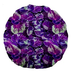 Botanical Violet Print Pattern 2 Large 18  Premium Round Cushions by dflcprintsclothing