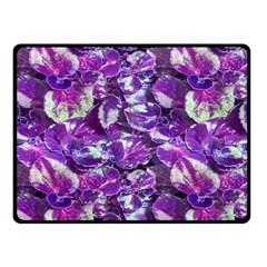 Botanical Violet Print Pattern 2 Double Sided Fleece Blanket (small)  by dflcprintsclothing