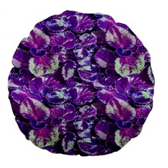 Botanical Violet Print Pattern 2 Large 18  Premium Flano Round Cushions by dflcprintsclothing