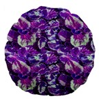 Botanical Violet Print Pattern 2 Large 18  Premium Flano Round Cushions Front