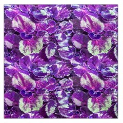 Botanical Violet Print Pattern 2 Large Satin Scarf (square) by dflcprintsclothing