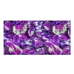 Botanical Violet Print Pattern 2 Satin Shawl by dflcprintsclothing