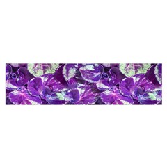 Botanical Violet Print Pattern 2 Satin Scarf (oblong) by dflcprintsclothing