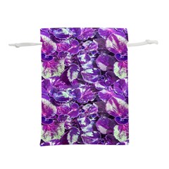 Botanical Violet Print Pattern 2 Lightweight Drawstring Pouch (l) by dflcprintsclothing