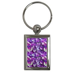 Botanical Violet Print Pattern 2 Key Chain (rectangle) by dflcprintsclothing