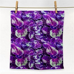 Botanical Violet Print Pattern 2 Face Towel by dflcprintsclothing