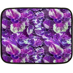 Botanical Violet Print Pattern 2 Fleece Blanket (mini) by dflcprintsclothing