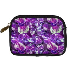 Botanical Violet Print Pattern 2 Digital Camera Leather Case