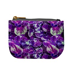 Botanical Violet Print Pattern 2 Mini Coin Purse by dflcprintsclothing