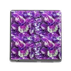 Botanical Violet Print Pattern 2 Memory Card Reader (square 5 Slot) by dflcprintsclothing