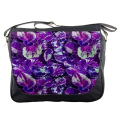 Botanical Violet Print Pattern 2 Messenger Bag by dflcprintsclothing