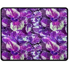 Botanical Violet Print Pattern 2 Double Sided Fleece Blanket (medium)  by dflcprintsclothing