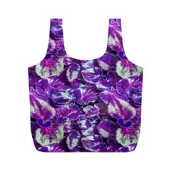 Botanical Violet Print Pattern 2 Full Print Recycle Bag (m) by dflcprintsclothing