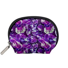 Botanical Violet Print Pattern 2 Accessory Pouch (small) by dflcprintsclothing