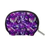 Botanical Violet Print Pattern 2 Accessory Pouch (Small) Back