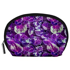 Botanical Violet Print Pattern 2 Accessory Pouch (large) by dflcprintsclothing