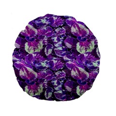 Botanical Violet Print Pattern 2 Standard 15  Premium Flano Round Cushions by dflcprintsclothing