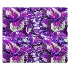 Botanical Violet Print Pattern 2 Double Sided Flano Blanket (small)  by dflcprintsclothing