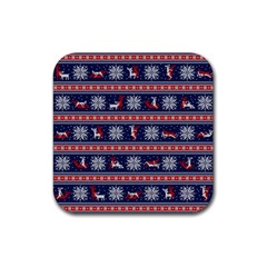 Christmas Deer Sex Rubber Coaster (square)  by dimaV