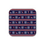 Christmas Deer Sex Rubber Square Coaster (4 pack)  Front