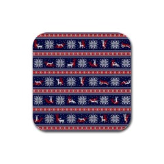 Christmas Deer Sex Rubber Square Coaster (4 Pack)  by dimaV