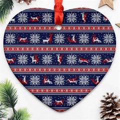 Christmas Deer Sex Heart Ornament (two Sides) by dimaV