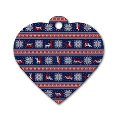 Christmas Deer Sex Dog Tag Heart (one Side) by dimaV