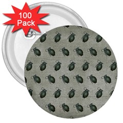 Army Green Hand Grenades 3  Buttons (100 Pack)  by McCallaCoultureArmyShop