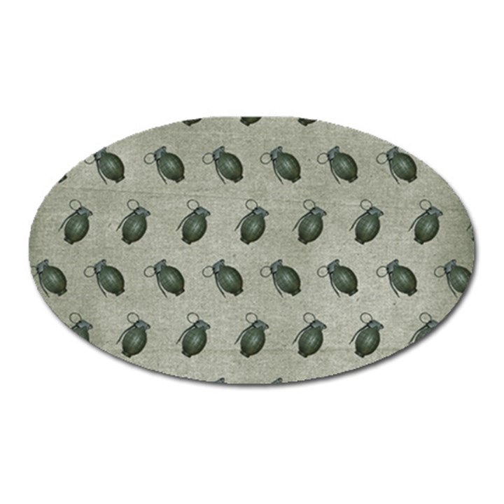 Army Green Hand Grenades Oval Magnet