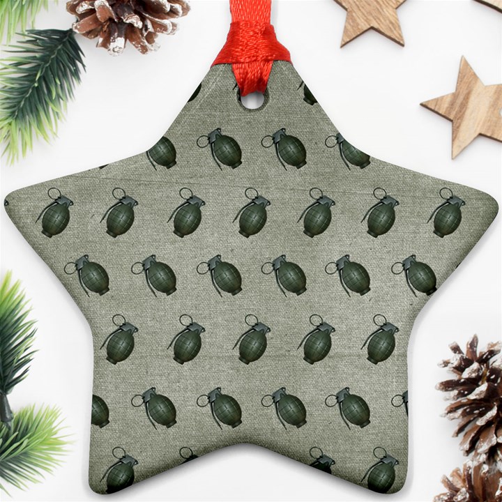 Army Green Hand Grenades Star Ornament (Two Sides)