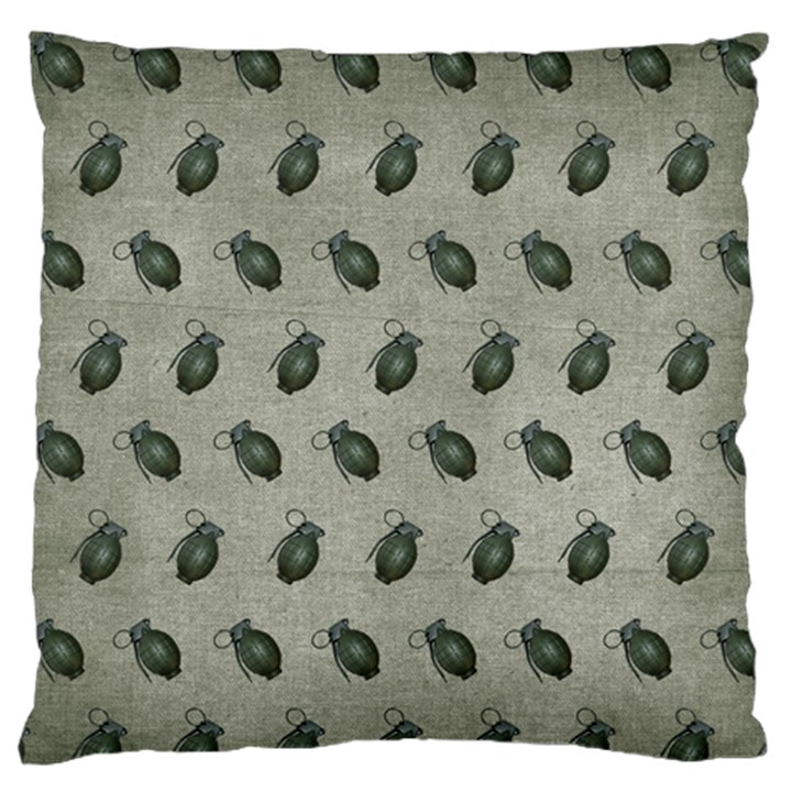 Army Green Hand Grenades Large Flano Cushion Case (One Side)