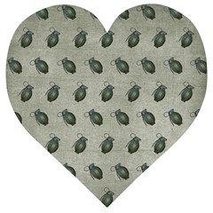 Army Green Hand Grenades Wooden Puzzle Heart by McCallaCoultureArmyShop