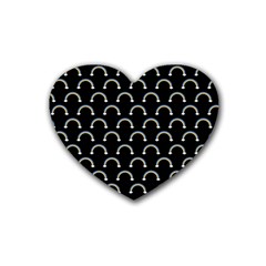 Pattern Arc En Ciel/nuages Rubber Coaster (heart)  by kcreatif