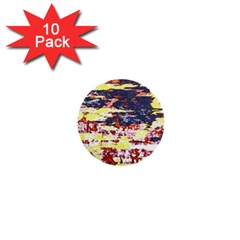 Multicolored Abstract Grunge Texture Print 1  Mini Buttons (10 Pack)  by dflcprintsclothing