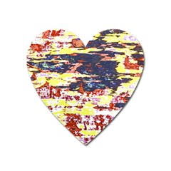 Multicolored Abstract Grunge Texture Print Heart Magnet by dflcprintsclothing