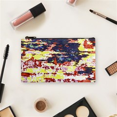 Multicolored Abstract Grunge Texture Print Cosmetic Bag (small)