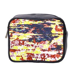 Multicolored Abstract Grunge Texture Print Mini Toiletries Bag (two Sides)