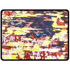 Multicolored Abstract Grunge Texture Print Fleece Blanket (large) 