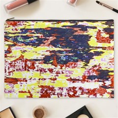 Multicolored Abstract Grunge Texture Print Cosmetic Bag (xxxl) by dflcprintsclothing