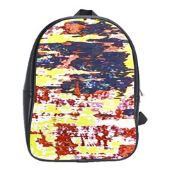 Multicolored Abstract Grunge Texture Print School Bag (xl) by dflcprintsclothing