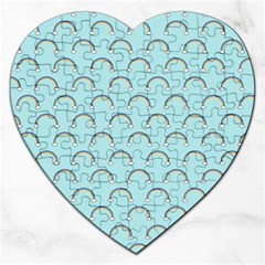 Pattern Arc En Ciel/nuages Jigsaw Puzzle (heart) by kcreatif