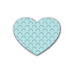 Pattern Arc En Ciel/nuages Rubber Coaster (heart)  by kcreatif