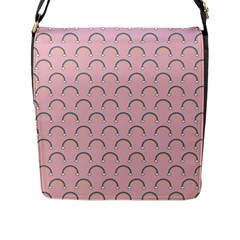 Pattern Arc En Ciel/nuages Flap Closure Messenger Bag (l) by kcreatif