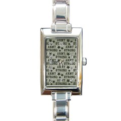 Army Stong Military Rectangle Italian Charm Watch by McCallaCoultureArmyShop