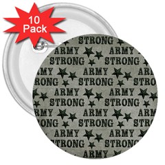 Army Stong Military 3  Buttons (10 Pack) 