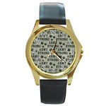 Army Stong Military Round Gold Metal Watch Front