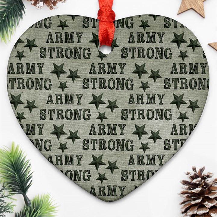 Army Stong Military Heart Ornament (Two Sides)