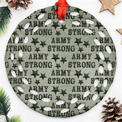 Army Stong Military Round Filigree Ornament (two Sides)